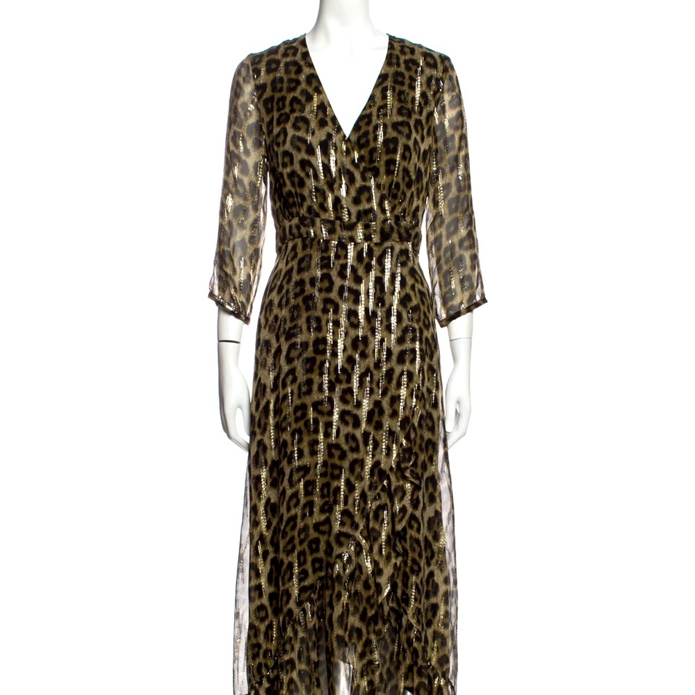 BA&SH leopard silk dress worn once. Size small